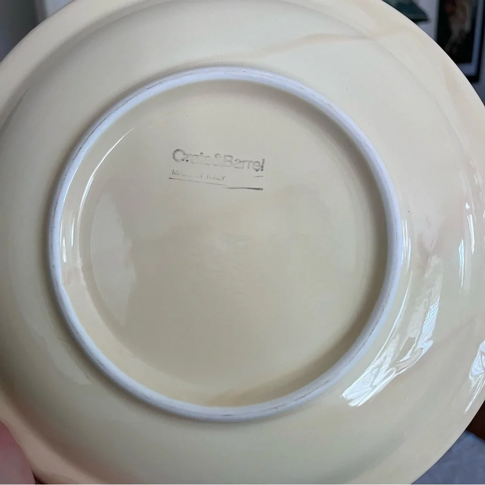 Vintage Crate & Barrel Italy Handpainted Tomato/Apple Leaf Print Ceramic Plate